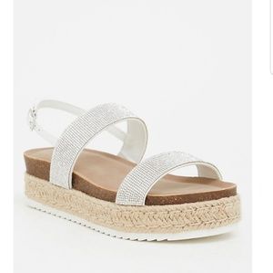 White rhinestone flatform shoe 10w torrid